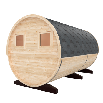 Preview: Fasssauna / Gartensauna / Banja / Round 3,5 m mit Vorraum